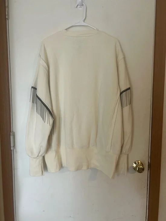 Aerosmith Fringe Band Pullover
Sweatshirt Oversized Horse
Western Cream Sz Large - Picture 4 of 10